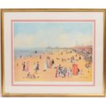 Helen Layfield Bradley (1900-79), Blackpool Sands, reprographic print in colours, signed in pencil