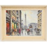 Antoine Blanchard (1910-88), Place Vendome, Paris, after rain, oil on canvas, signed, 33cm x 45cm