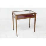 Late Victorian mahogany and satinwood collector's display table, circa 1900, rectangular form