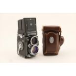 Rolleiflex 2.8f TLR camera, no. 2418209, with Carl Zeiss Planar 80mm f/2.8 lens, serial no. 2418209,