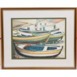 Nicole Faleur (French, 1925-2017), Camara de Lobos, Madeira, pastel drawing, signed with a monogram,