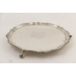 Freemasonry interest: Late Victorian Masonic presentation silver salver, London 1897, shaped