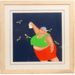 Anthony Pegg (Contemporary), 'Buzz off', untitled oil on board, artist's label verso, 60cm square