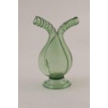 Continental green glass oil and vinegar bottle, 19th Century, 18.5cm