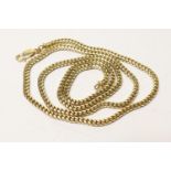 9ct gold fancy snake link guard chain, with lobster claw clasp, length 75cm, weight approx. 60.8g