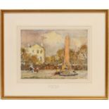 Albert Ernest Brockbank (1862-1958), The Obelisk, Prince Park, watercolour over pencil, signed,
