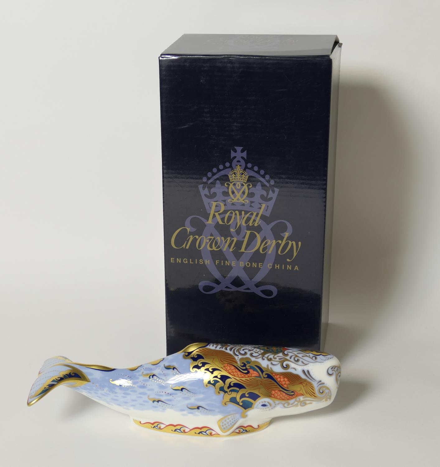 Royal Crown Derby Oceanic Whale paperweight, circa 2004, produced exclusively for The Royal Crown