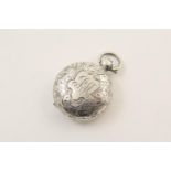 Edwardian silver sovereign case, Birmingham 1902, scroll engraved decoration, initialled