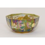 Wedgwood limited edition Fairyland Lustre bowl, numbered 16/100, in the Woodland Bridge pattern ,