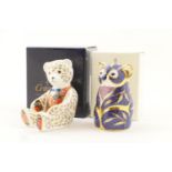 Two Royal Crown Derby paperweights comprising Koala, height 11cm, and Teddy Bear, height 11.5cm,