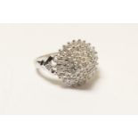 Diamond coronet cluster ring, in 9ct white gold, total diamond weight approx. 0.5ct, size P, gross