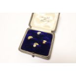 Pair of 18ct gold shirt studs, Birmingham 1902, weight approx. 2.5g; also a pair of 9ct gold and