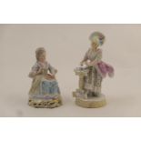 Meissen figure 'Card Player', after an 18th Century original, decorated throughout with colours,