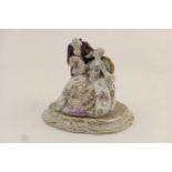 Continental porcelain figure group of 18th Century courtiers, possibly Italian, 20th Century,