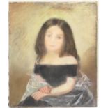 English School (late 19th Century), Portrait of a young girl, pastel on paper, 61cm x 51cm