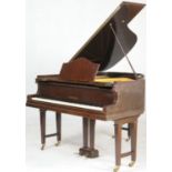 Sterndale mahogany cased baby grand piano, width 137cm, length 150cm