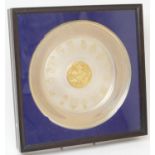 Queen Elizabeth II Silver Jubilee 1952-77 silver commemorative plate, parcel gilt and decorated with