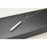 Georg Jensen silver pendant necklace, model no. 593a, pendant drop 10cm, necklace length 60cm, boxed