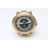 Omega Dynamic lady's gold plated automatic wristwatch, circa 1970s, blue and gold coloured 21mm