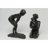 Tom Greenshields (1915-1994), 'Kneeling mother', bronzed resin sculpture, signed limited edition,