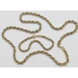 Middle Eastern two colour gold rope twist necklace, indistinctly marked '18k' (untested), 57cm; also