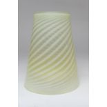 Edwardian vaseline glass shade, attributed to James Powell, tapered cylinder form, internally