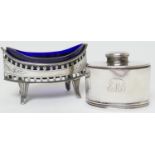 George IV silver lidded box, by Charles Thomas Fox, London 1826, plain oval form with hinged