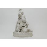 Victorian large parian figure group 'Innocence Protected' by William Beattie, circa 1860, height