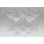 Five Waterford Crystal hock glasses, en-suite to the previous lot