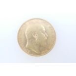 Edward VII sovereign, 1908 (EF), weight approx. 7.9g