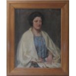 Duncan McGregor Whyte (1866-1953), Portrait of Lady Rothesay, seated half length, oil on canvas,