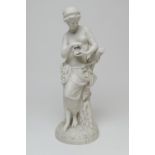 Victorian Minton Parian figure 'Pandora', circa 1861, modelled by A Carrier-Belleuse, the base