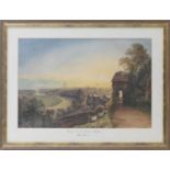 Mary Currie (19th Century), Sunset over the city of Chester, watercolour, signed, 41cm x 62cm