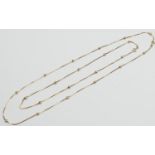 Continental 18ct gold box and ball link necklace, length 60cm; also a matching choker necklace, 45cm