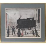 Laurence Stephen Lowry (1887-1976), Level crossing, offset lithograph, signed in pencil, 48cm x 57cm