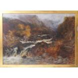 Joseph Vickers de Ville (1856-1925), Snowdonia Falls, oil on canvas, signed and indistinctly dated