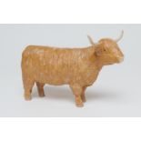John Harper for Shebeg Pottery, Isle of Man, a Highland cow, painted mark 'Harper Shebeg I.O.M.',