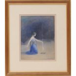 D Ashworth (active circa 1900-10), Guinevere in exile, watercolour, signed and dated 1909, 23cm x