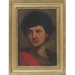 Italian School (late 19th Century), Portrait study of a young man, shoulder length, oil on canvas,