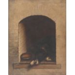 Emilie Preuss (late 19th Century), In the dog house, oil on panel, signed and dated 1900,