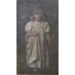 Robert Edward Morrison (1851-1924), Portrait of a young girl in a white dress, full length, oil on