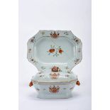 A scalloped tureen with stand