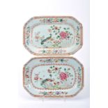 A pair of octagonal platters