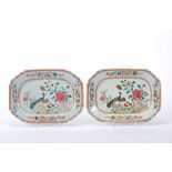 A pair of octagonal platters