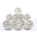 Twelve round shallow plates