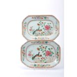 A pair of octagonal platters