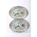 A pair of scalloped octagonal platters