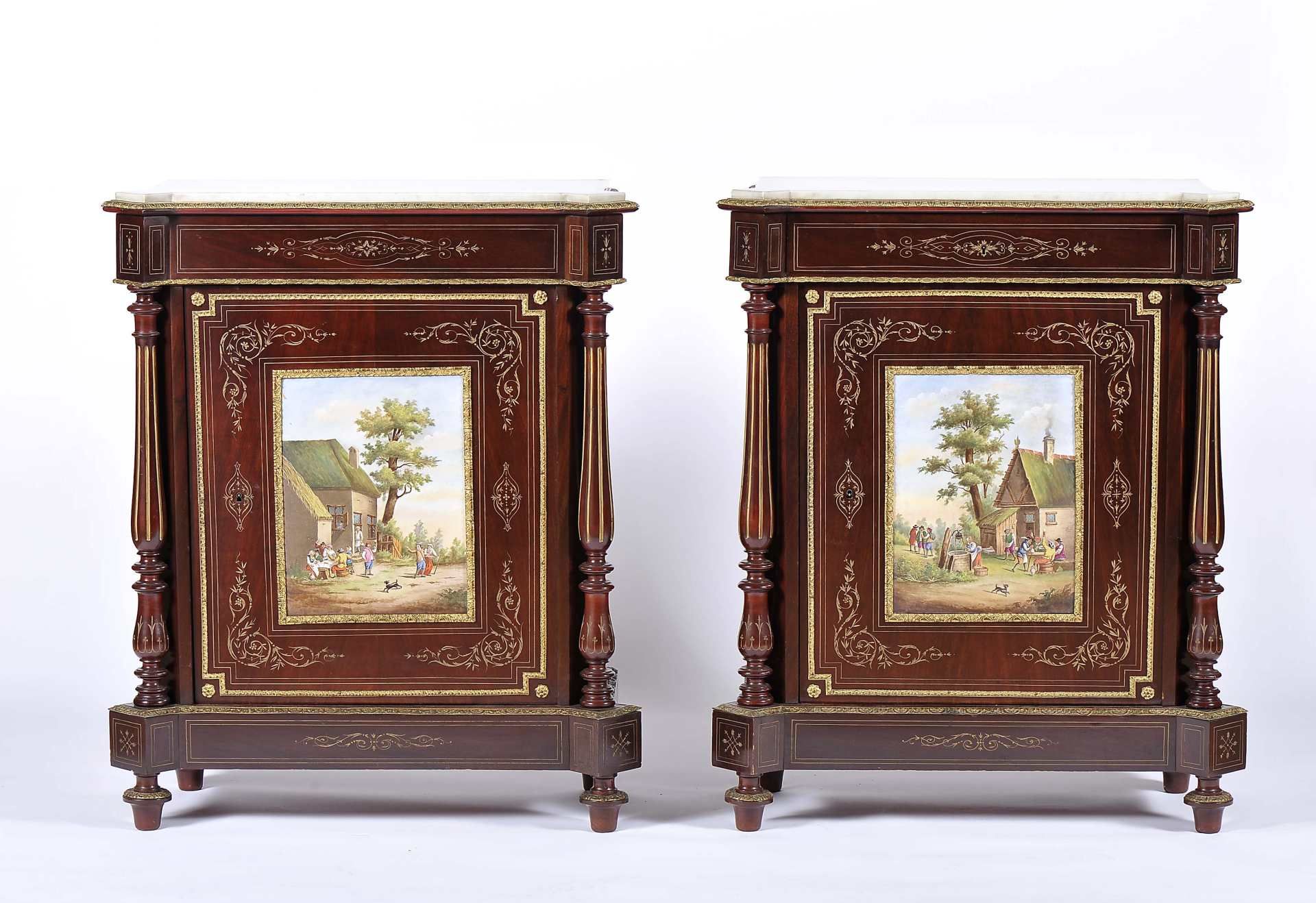 A pair of cabinets