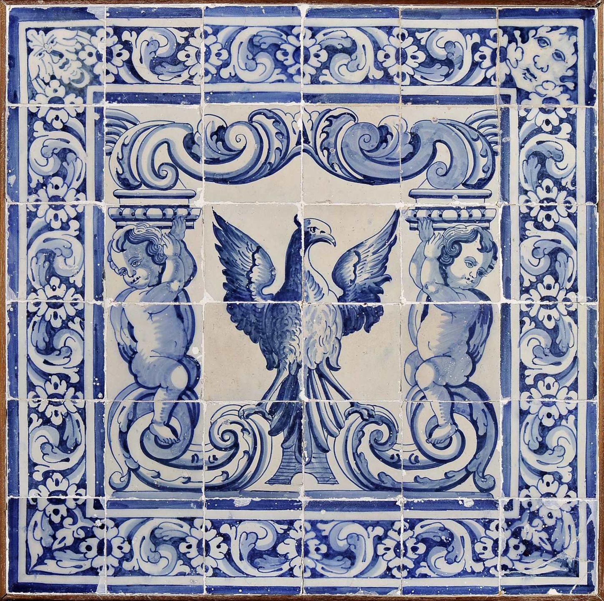 An eagle between two putti