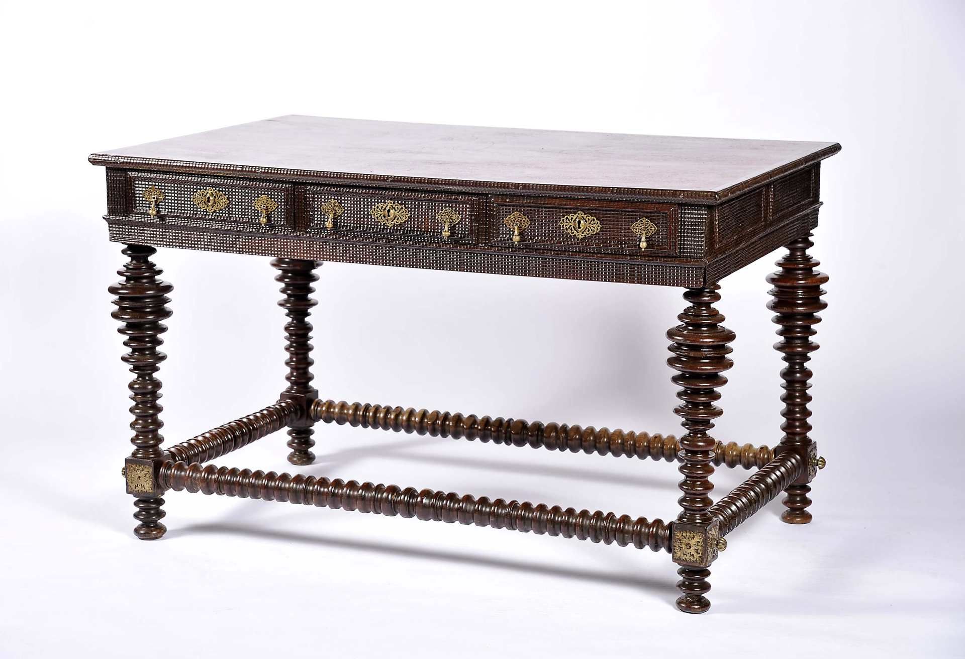 A centre table with three drawers on each side - Image 6 of 6